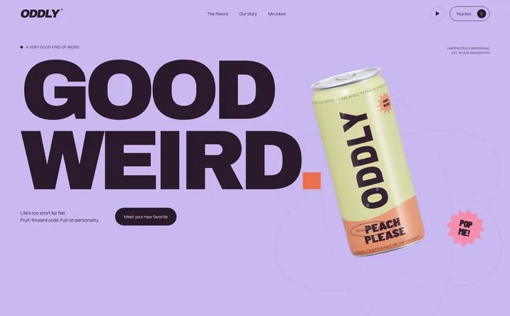 ODDLY concept website homepage