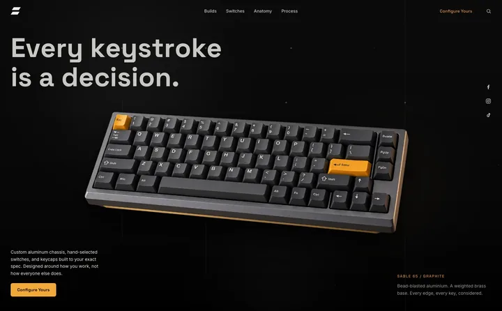 Sable concept website homepage