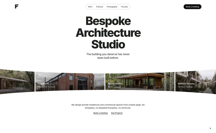 Studio Faro concept website homepage